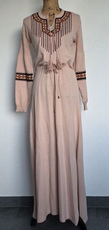 Rosa Strickkleid mit Ethno-Muster, Grösse M \ L , Neu !